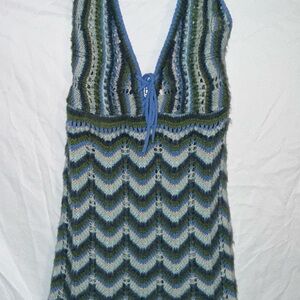 BDG Blue and Green Chevron Mini Dress
